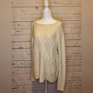 Cream American Eagle Outfitters Knitted Sweater size Small